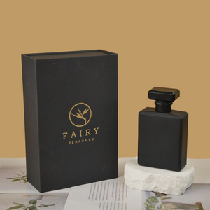 Cool black perfume bottle with box packaging,perfume bottle box and label,perfume bottle with packaging box spray bottle