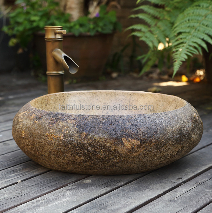 Wholesale Farm Antique Old Classic Carved Natural River Granite Stone Farm Sink Wash Basin