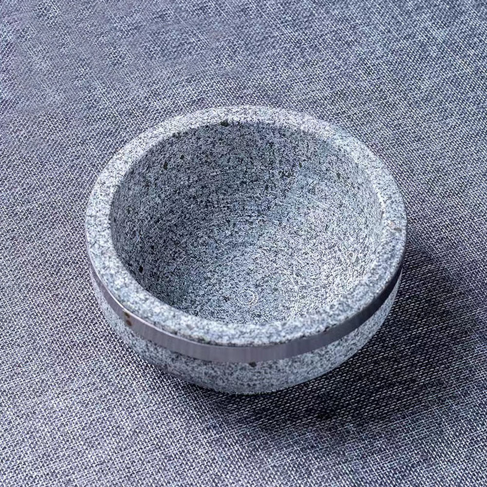 wholesale natural dark grey granite stone bowl custom hot granite bowls with wood stand