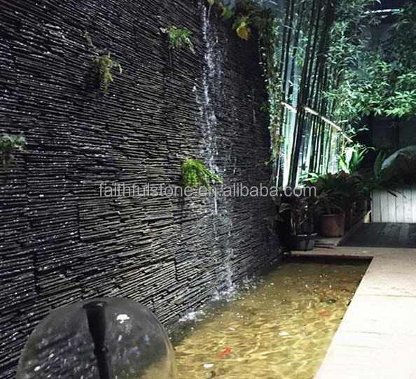 custom black slate flowing water tiles slate waterfall wall tiles wholesale slate culture panel stone tiles for wall