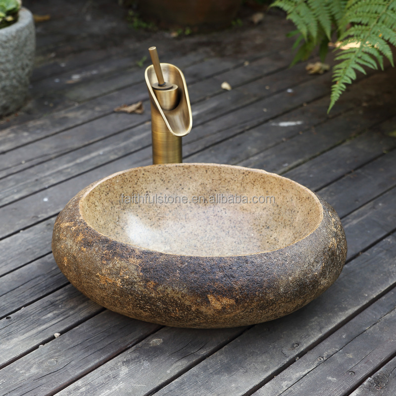 Wholesale Farm Antique Old Classic Carved Natural River Granite Stone Farm Sink Wash Basin