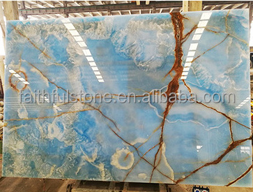 wholesale indoor natural luxury blue onyx marble stone slabs tiles countertops