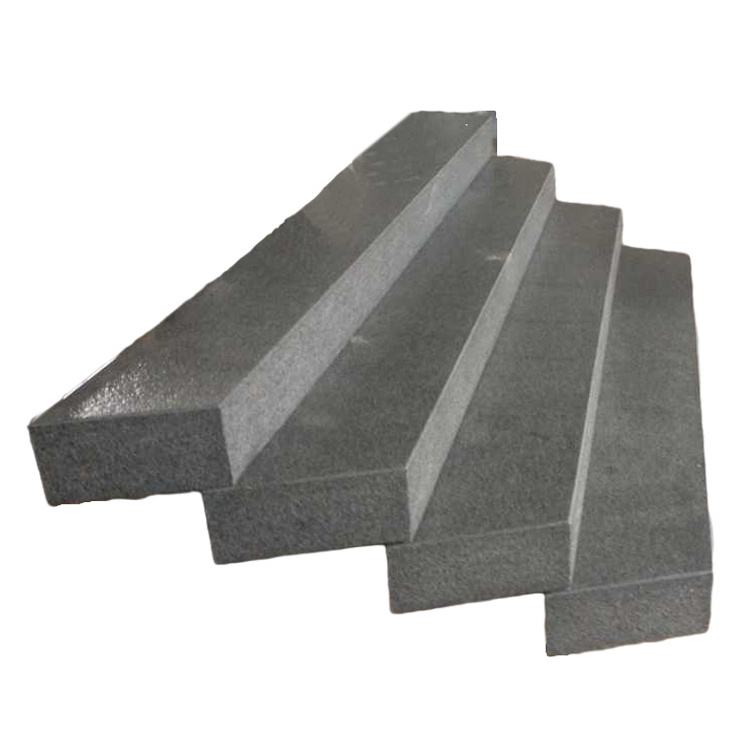 custom outside natural light dark white grey granite stone block steps for garden