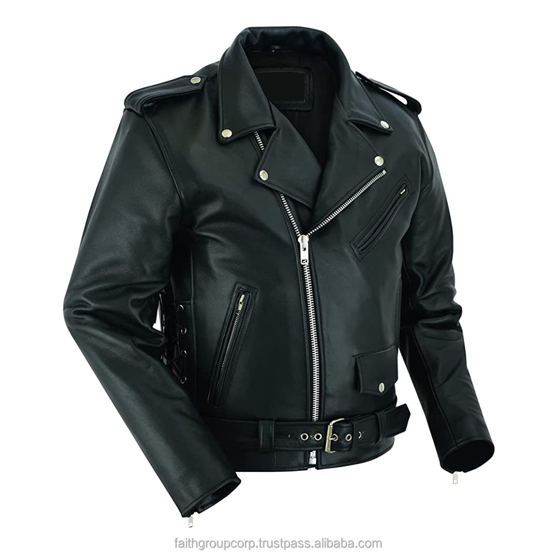 Hot Sale Classic Leather Biker Jacket  Custom Motorbike Motorcycles Cowhide Leather Jacket Motorcycle Fashion Jackets