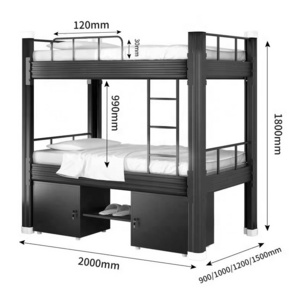 Good metal quality school steel full loft bunk double bed dormitory furniture  students kids children