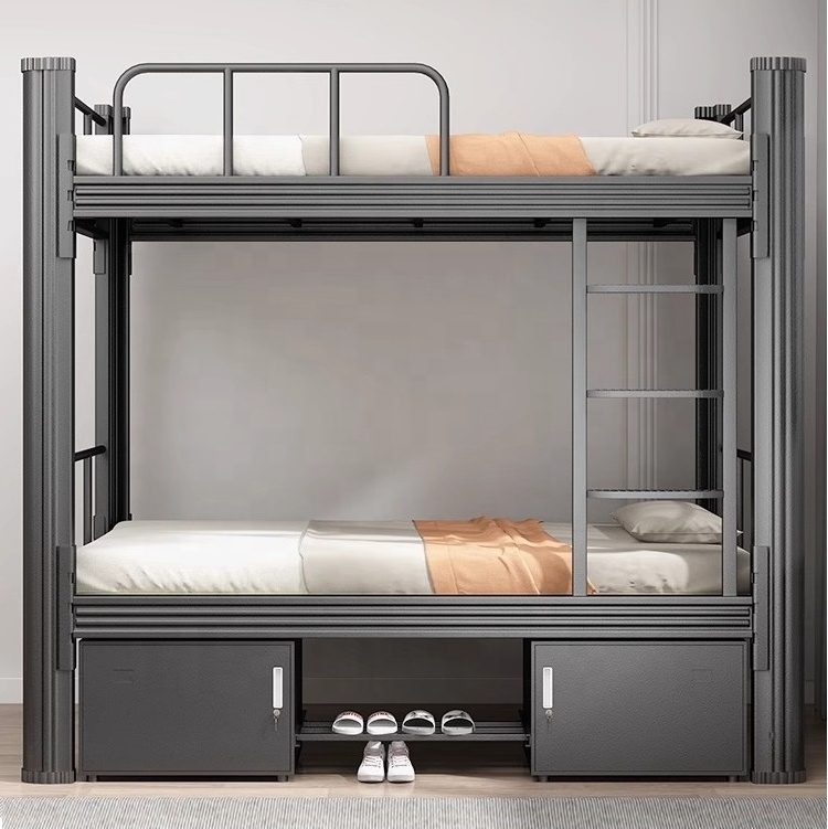 Metal bed frame adult loft bed for school home hotel student bedroom modern single queen king dorm