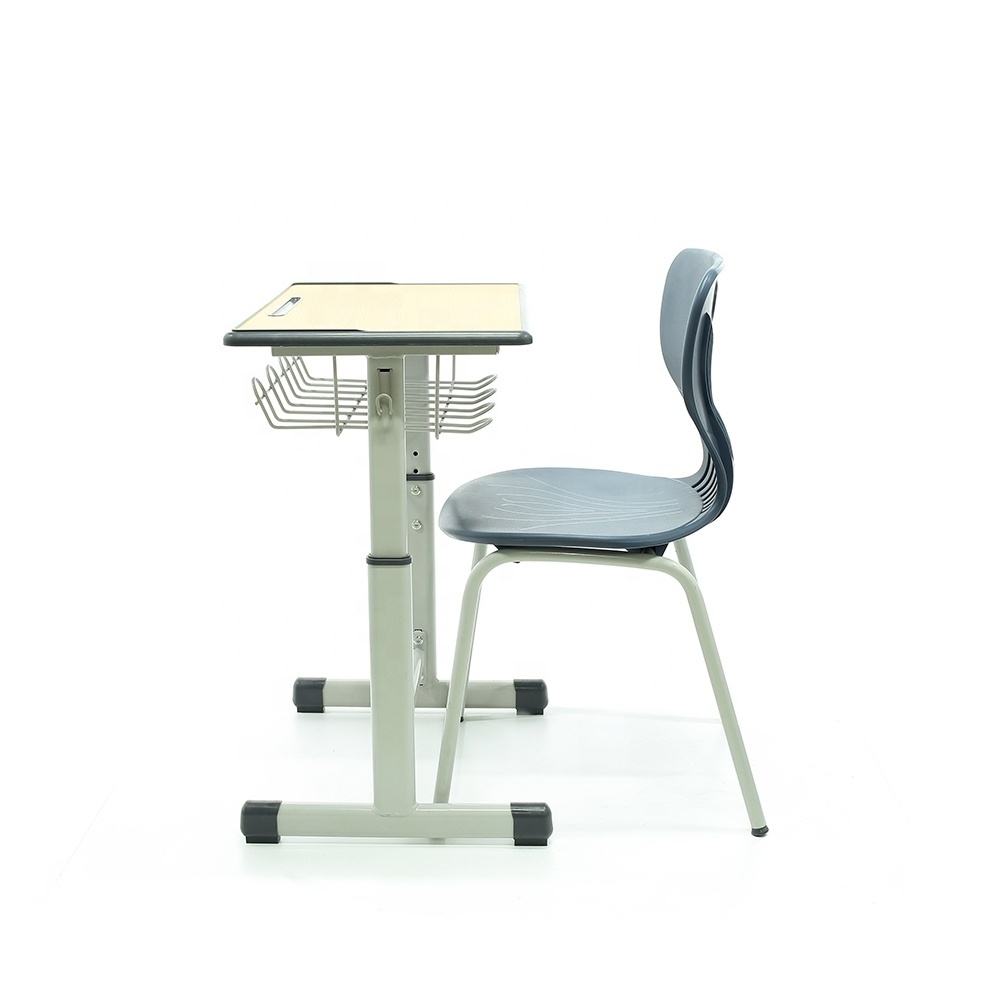 OEM ODM 3D design supply school furniture desk chairs sets with metal basket for student study