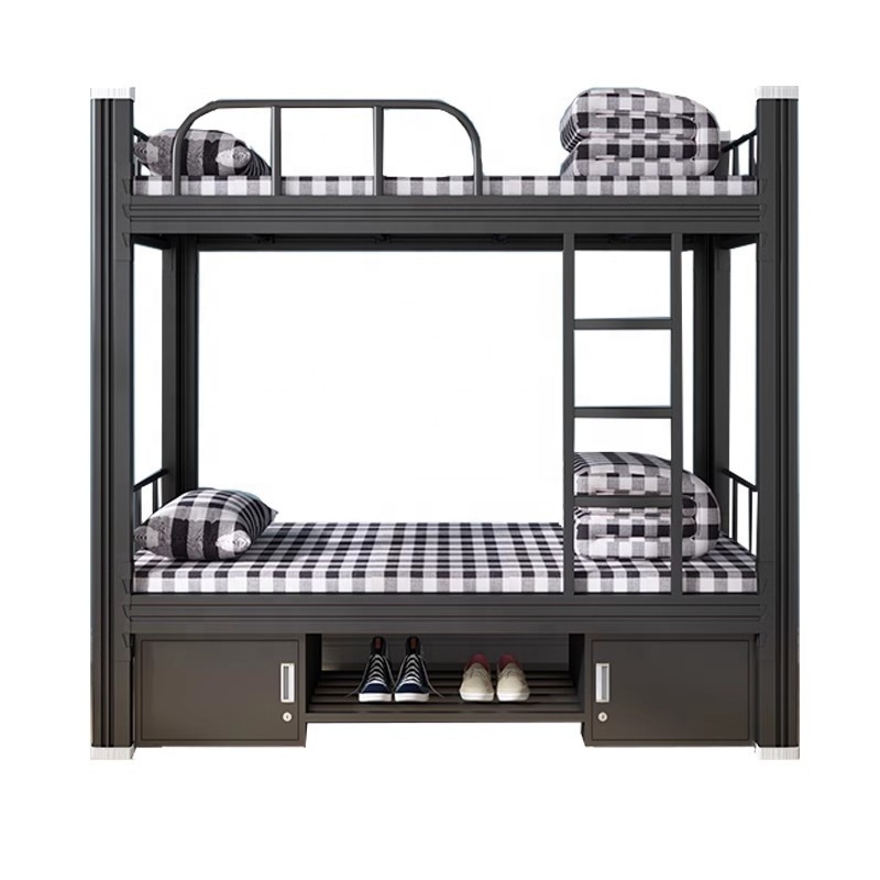 Metal bed frame adult loft bed for school home hotel student bedroom modern single queen king dorm