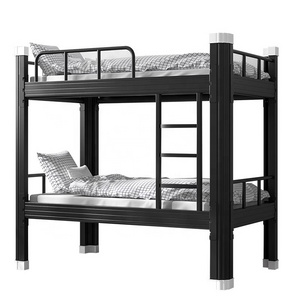 Factory price Iron metal frame student school double bed dormitory furniture bed steel bunk bed