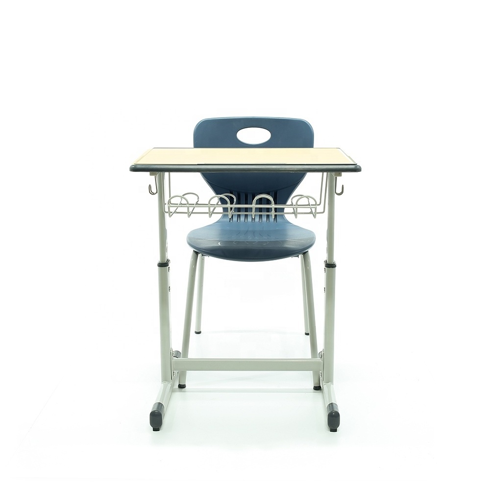 OEM ODM 3D design supply school furniture desk chairs sets with metal basket for student study