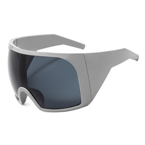 UNOC Windproof Big Frame Shield Visor Sunglasses Oversized One Piece Lens Sun Glasses Sports Bike Wrap Round Shade