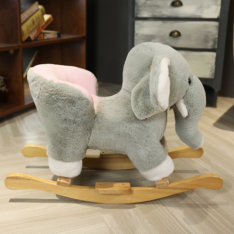 riding animal toy custom soft ride elephant rocking chair plush riding toy rocking horse plush animal plush toy decoration