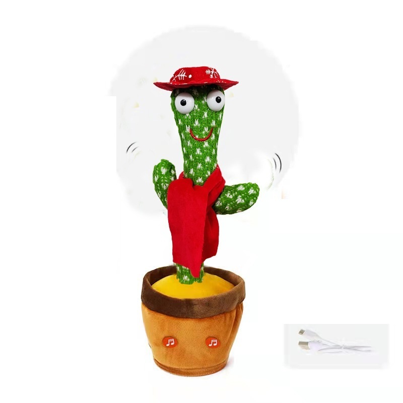 electric plush toy plush flower pot twist dance cactus doll can talk singing music dancing cactus plush toy