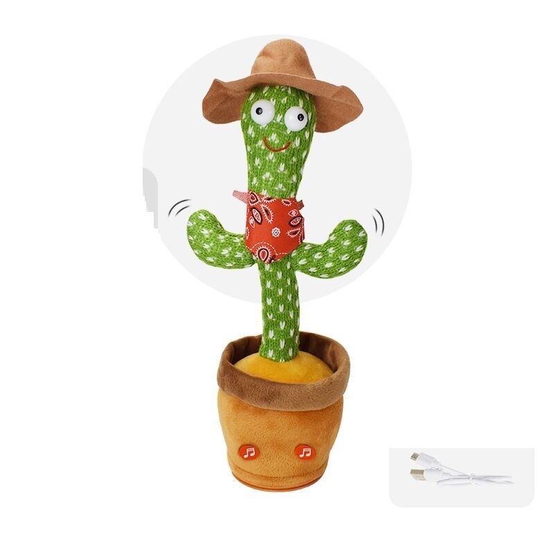 electric plush toy plush flower pot twist dance cactus doll can talk singing music dancing cactus plush toy