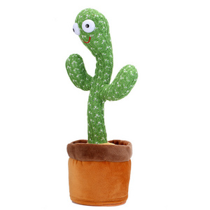 electric plush toy plush flower pot twist dance cactus doll can talk singing music dancing cactus plush toy