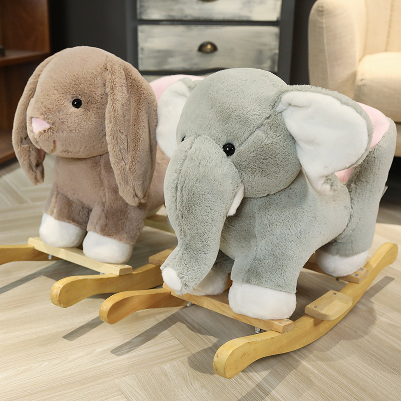 riding animal toy custom soft ride elephant rocking chair plush riding toy rocking horse plush animal plush toy decoration