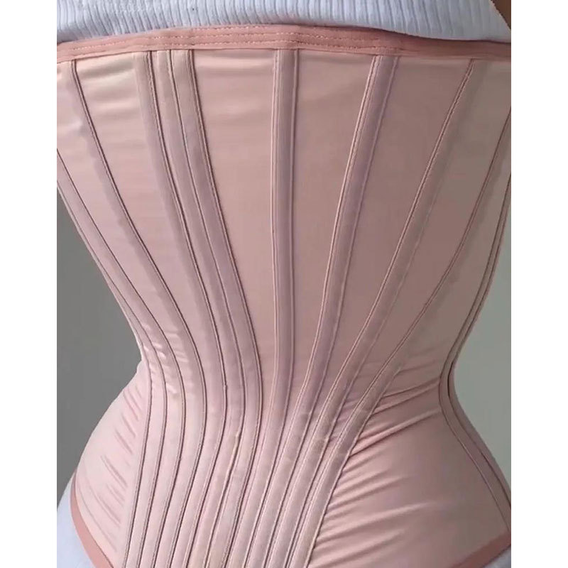 Hourglass Steel Bone Girdle Fishbone Waist Trainer Belt for Women Tummy Control Compression Wrap Cincher with Buckle Front