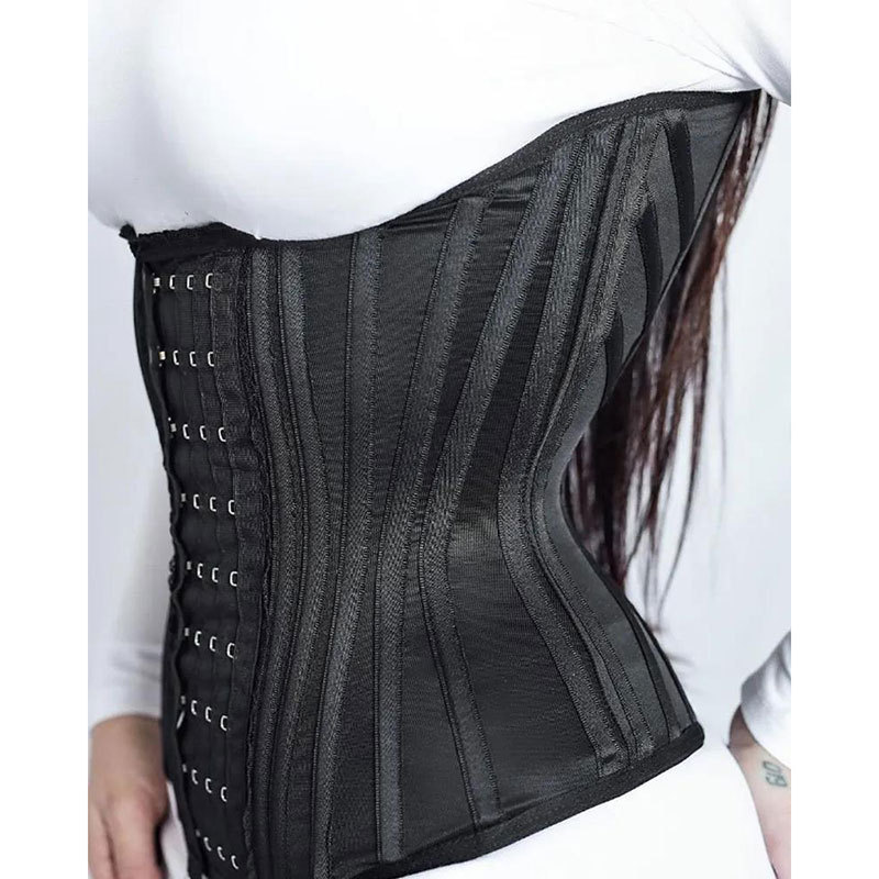 Hourglass Steel Bone Girdle Fishbone Waist Trainer Belt for Women Tummy Control Compression Wrap Cincher with Buckle Front