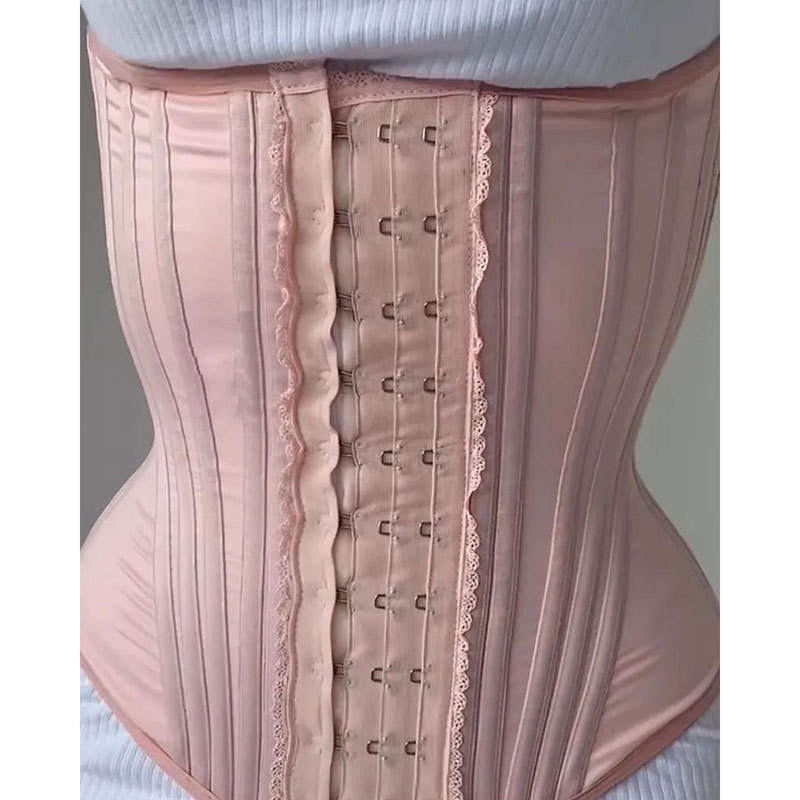 Hourglass Steel Bone Girdle Fishbone Waist Trainer Belt for Women Tummy Control Compression Wrap Cincher with Buckle Front