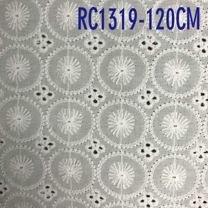 Cotton Embroidery Design Woven Fabric Scalloped Side Eyelet Cotton Fabric