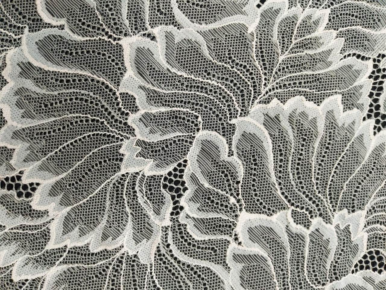 African Lace Trim Leaf Stretch Lace Fabric Elastic Nylon Spandex for Dress and Bra Underwear Embroidery Fabric Knitted 3days