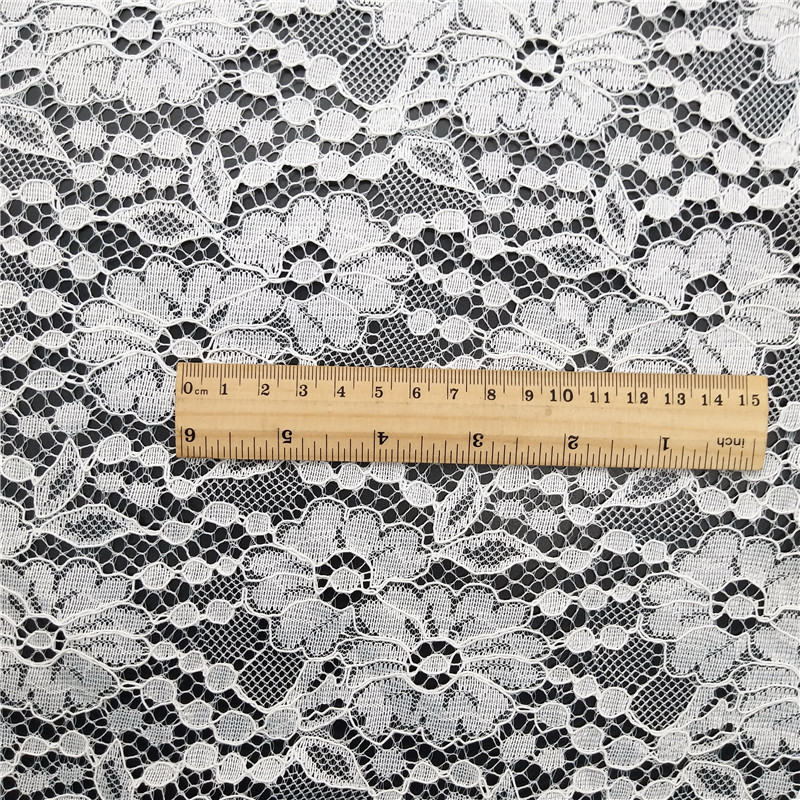 2023 Fashion Design Cheap Good Quality 100% Polyester White Lace Fabric