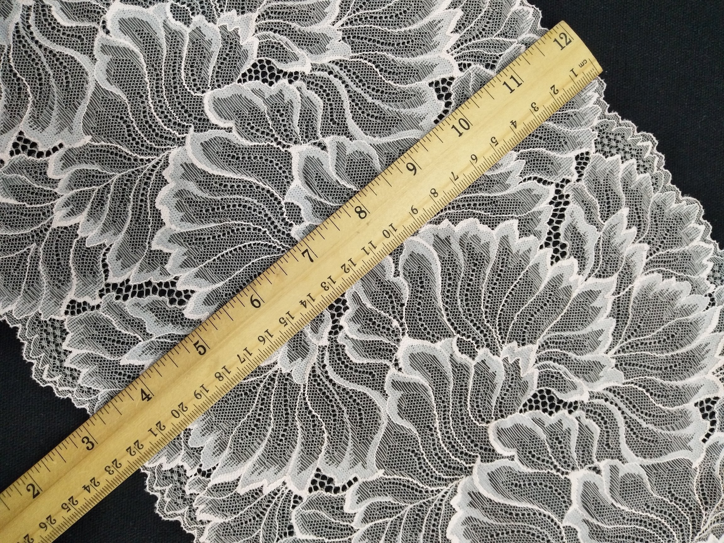 African Lace Trim Leaf Stretch Lace Fabric Elastic Nylon Spandex for Dress and Bra Underwear Embroidery Fabric Knitted 3days