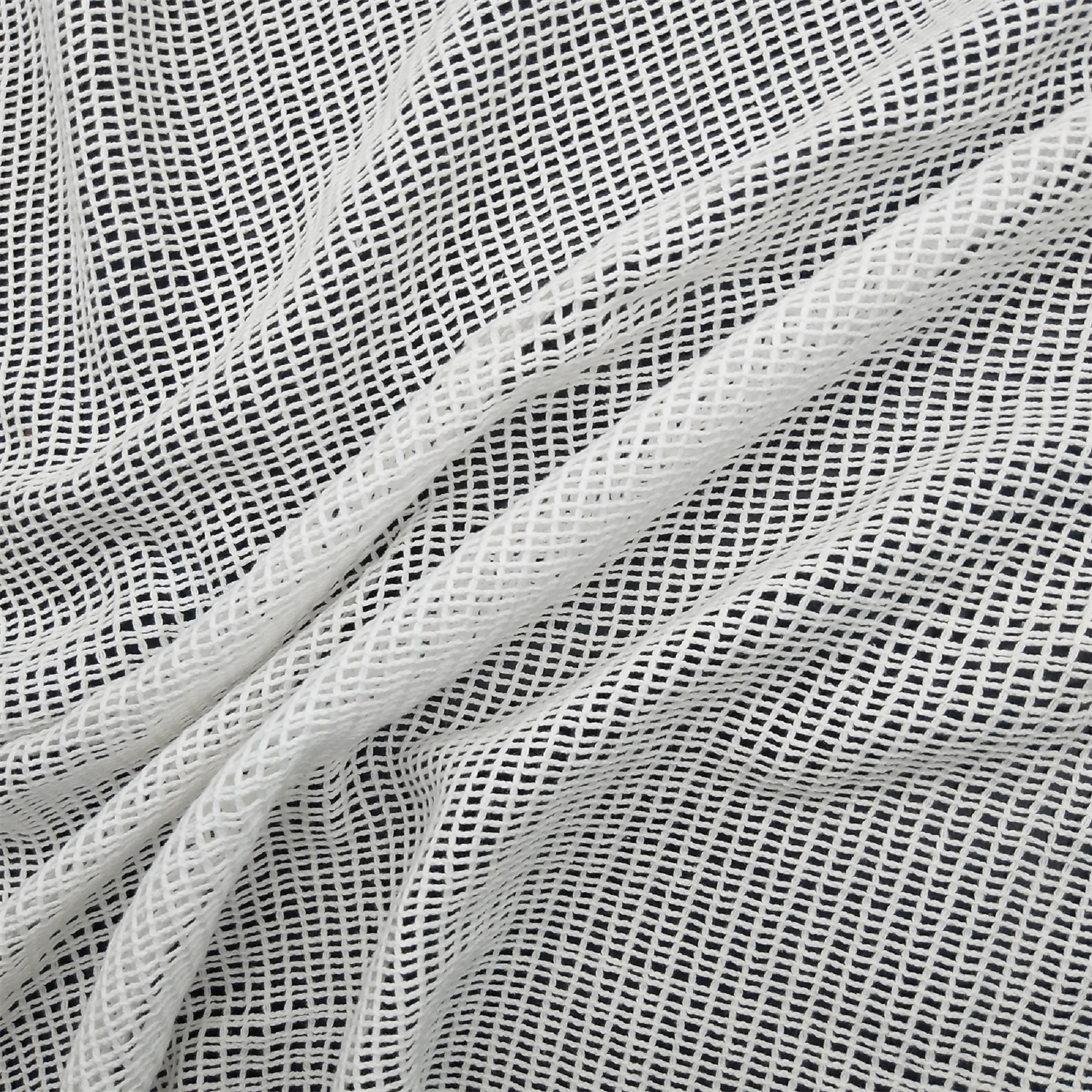 100%cotton net lace fabric organic cotton tulle fabric white crochet cotton mesh fabric