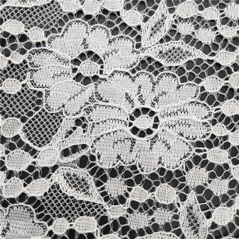 2023 Fashion Design Cheap Good Quality 100% Polyester White Lace Fabric