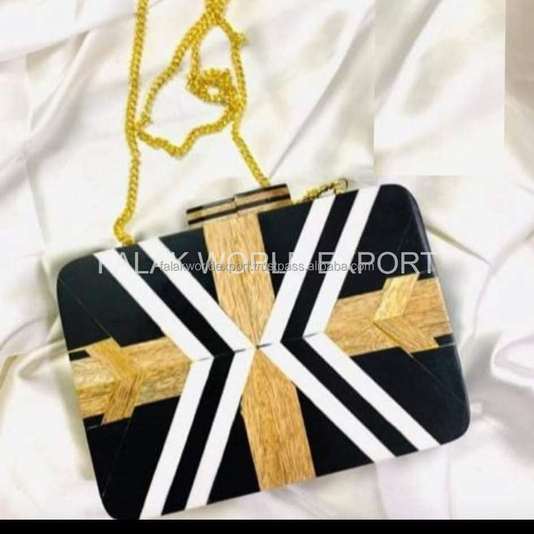 Luxury design  resin color with brightness design resin clutch bag top quality  For womens wedding From Falak World Export