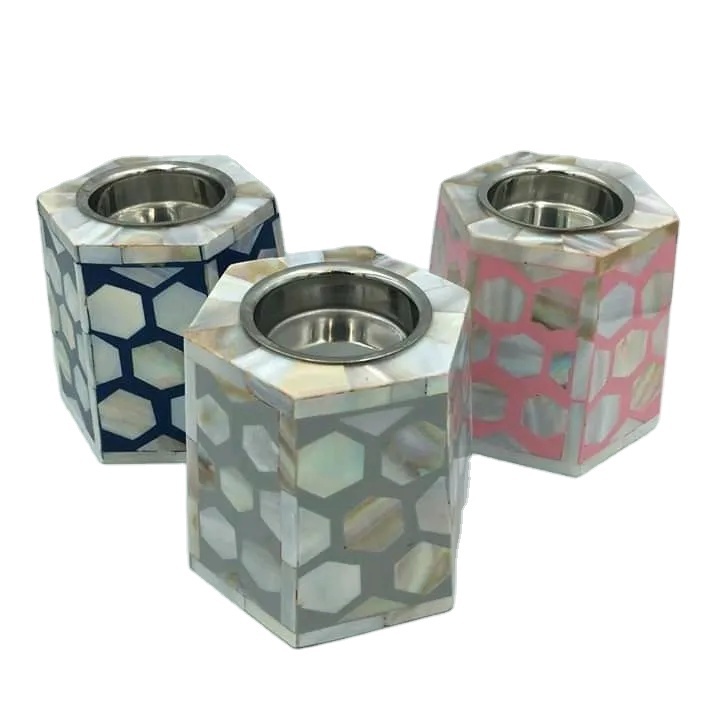 Premium design bone inlay candle holder high quality and modern style Use for home decoration From Falak World Export