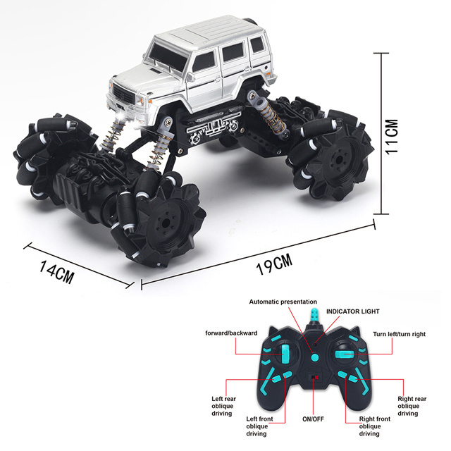 Hot Sale 2.4G PVC Tire side-travel stunt with light drift Remote Control Jeep police car simulation high-speed RC car