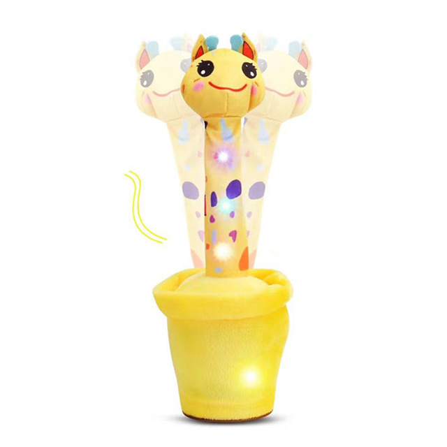 New Style Rechargeable Stuffed Animal with light Walking Singing Dancing  Repeating Electric Plush cute giraffe Toy