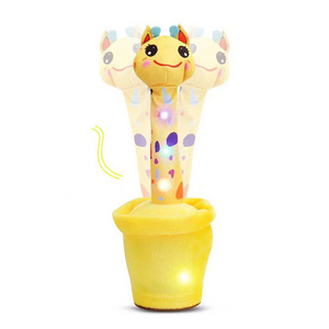 New Style Rechargeable Stuffed Animal with light Walking Singing Dancing  Repeating Electric Plush cute giraffe Toy