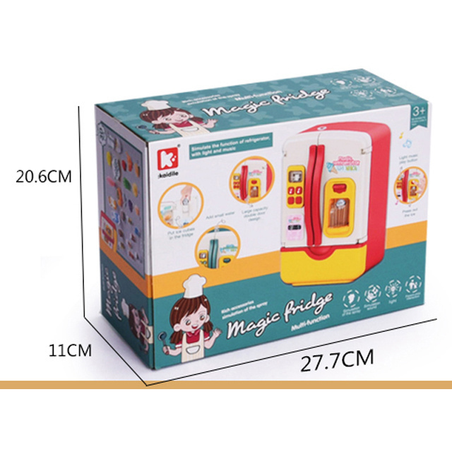 hot selling 30 in 1 child funny refrigerator with light music play kitchen toy double door refrigerator set for kids