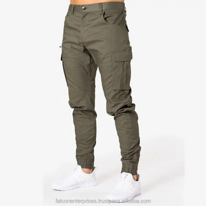 Men Street Wear Pants Fashion Loose High Quality Jogging Drawstrings Hip-Hop Khaki 6 Pocket Baggy Cargo Pant