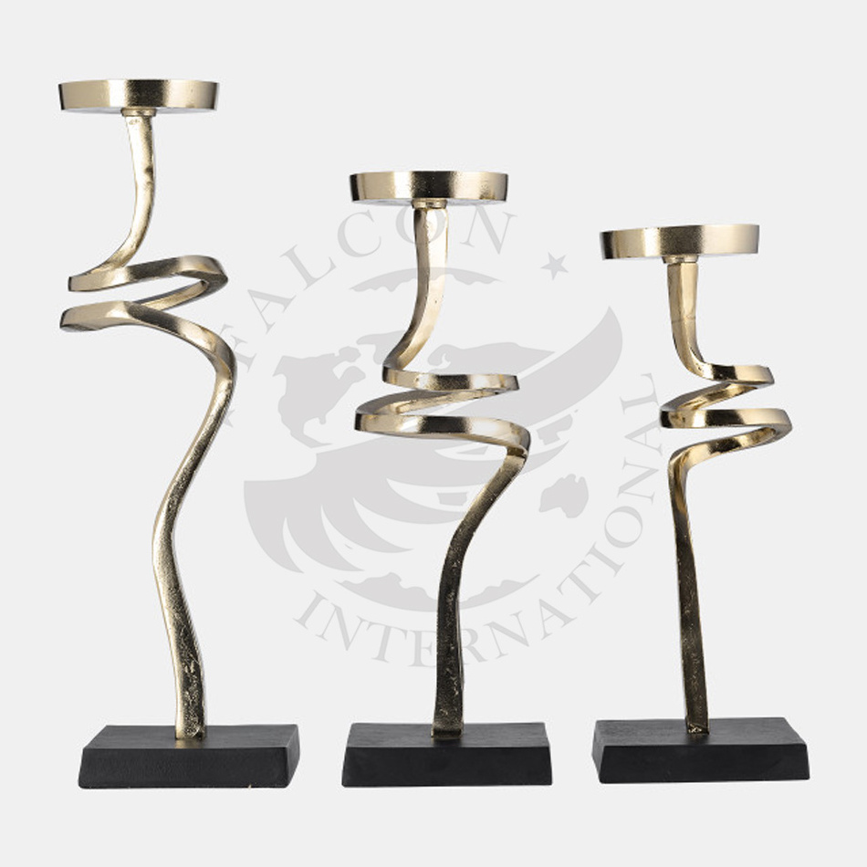 Low MOQ Premium Quality Indian Aluminium Metal Candle Holder Round Base in Wholesale Price