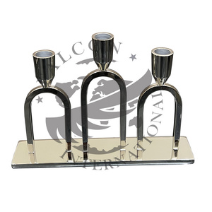 Premium Quality 3 Arms Silver Candle Holder Table Top Centerpiece Christmas Home Decorative Accessories Made In India