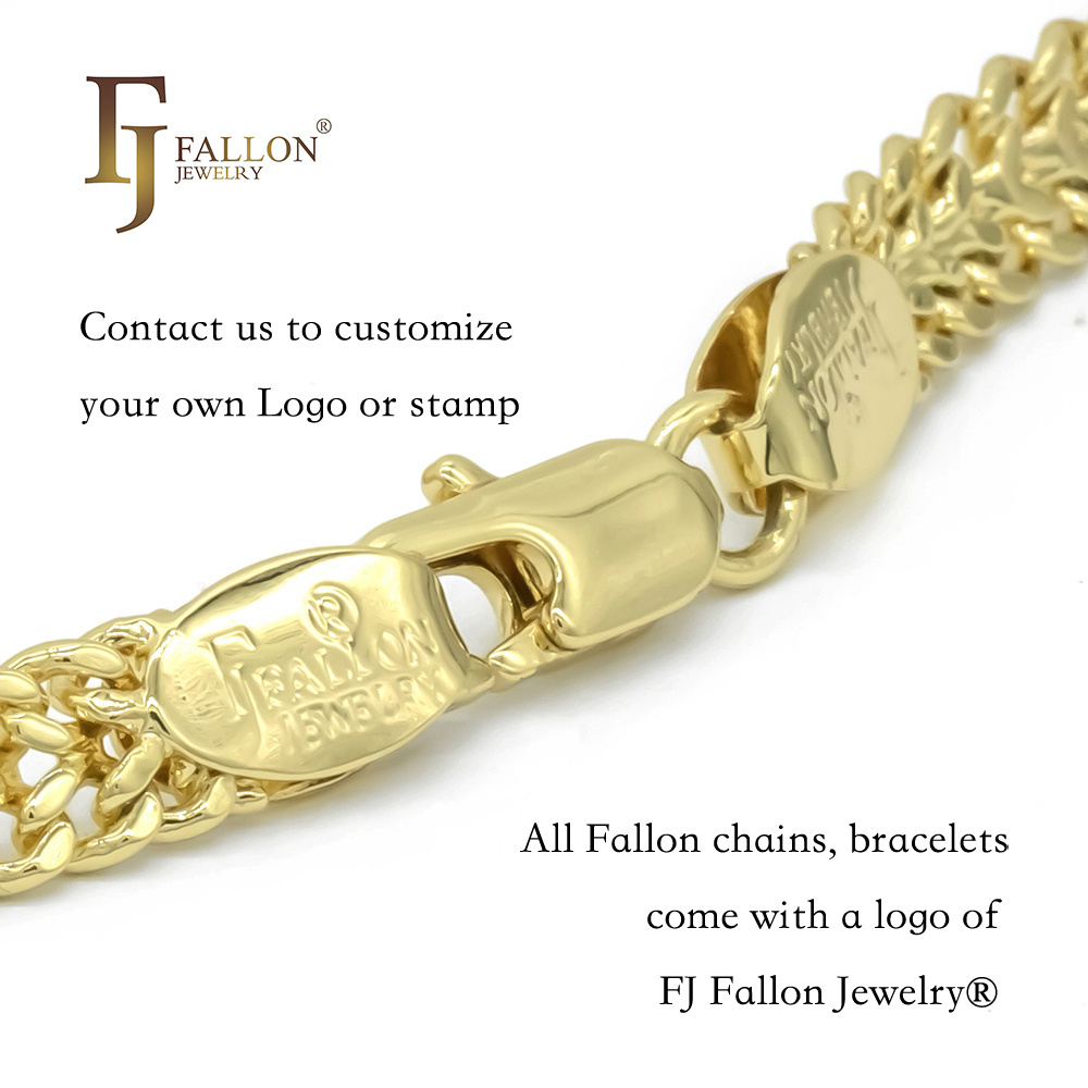 54110183 FJ Fallon Fashion Jewelry Foxtail Glossy link Chain Plated in 14K Gold Brass Based