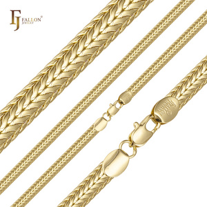 54110184 FJ Fallon Fashion Jewelry Foxtail Link Chains Plated In 14K Gold Brass Based