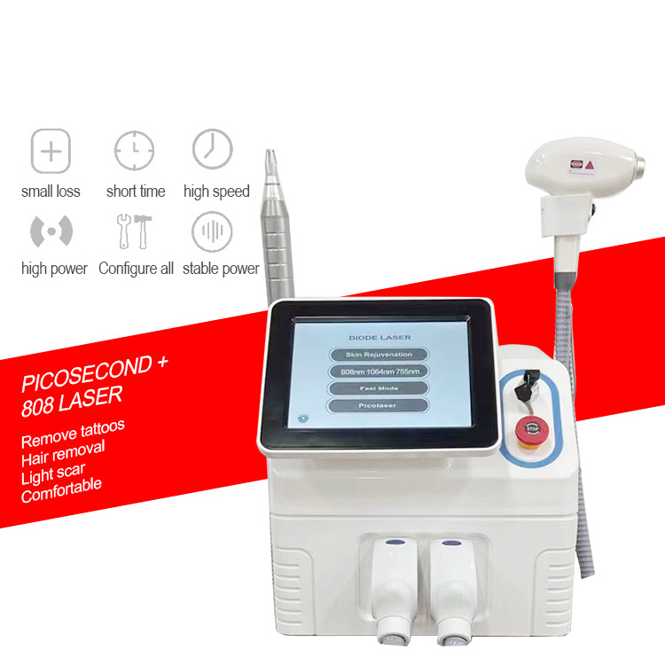 Picosecond Laser 808 Diode Laser Tattoo Removal Q Switched ND YAG Laser 755 808 1064nm Hair Removal