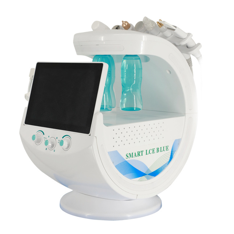 7 In 1 Hydro Beauty Facial Smart Ice Blue H2O2 water dermabrasion hydro oxygen jet facial Face Analysis Machine