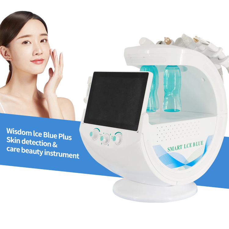 7 In 1 Hydro Beauty Facial Smart Ice Blue H2O2 water dermabrasion hydro oxygen jet facial Face Analysis Machine