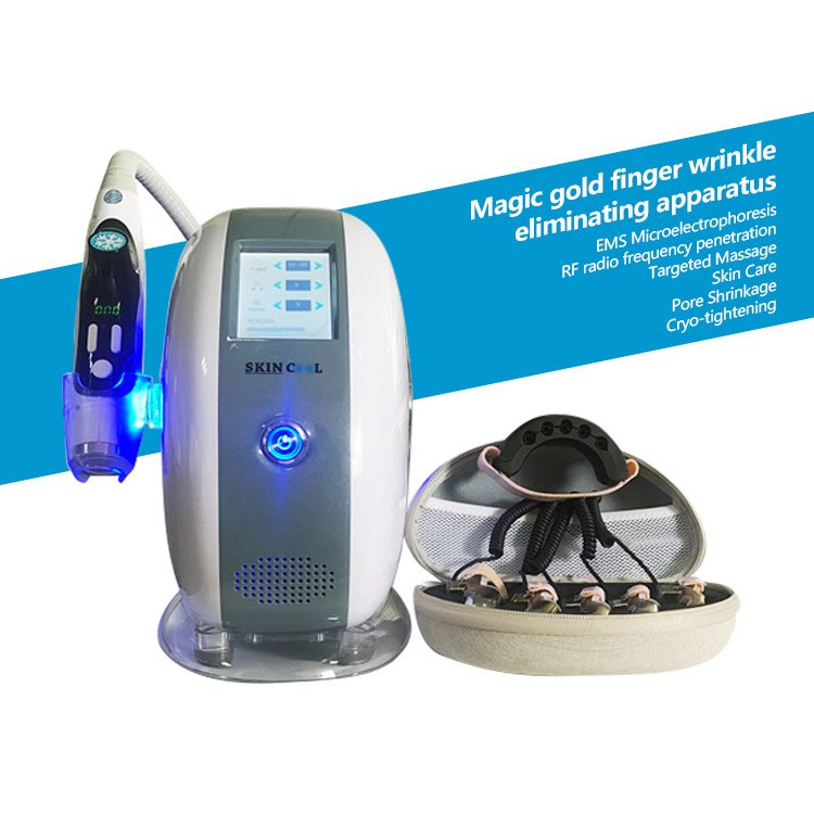 2024 Portable Gold Finger Massager Skin Cool Rf Lifting Eye Care Face Body Massage Beauty Machine Golden Finger Wrinkle Remover