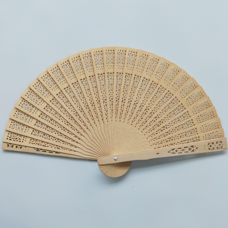 New Chinese carved folding fragrance wood hand fan wedding fan