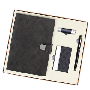 2023 wholesale journal with high quality custom leather diary office corporate business notebook gift set for man