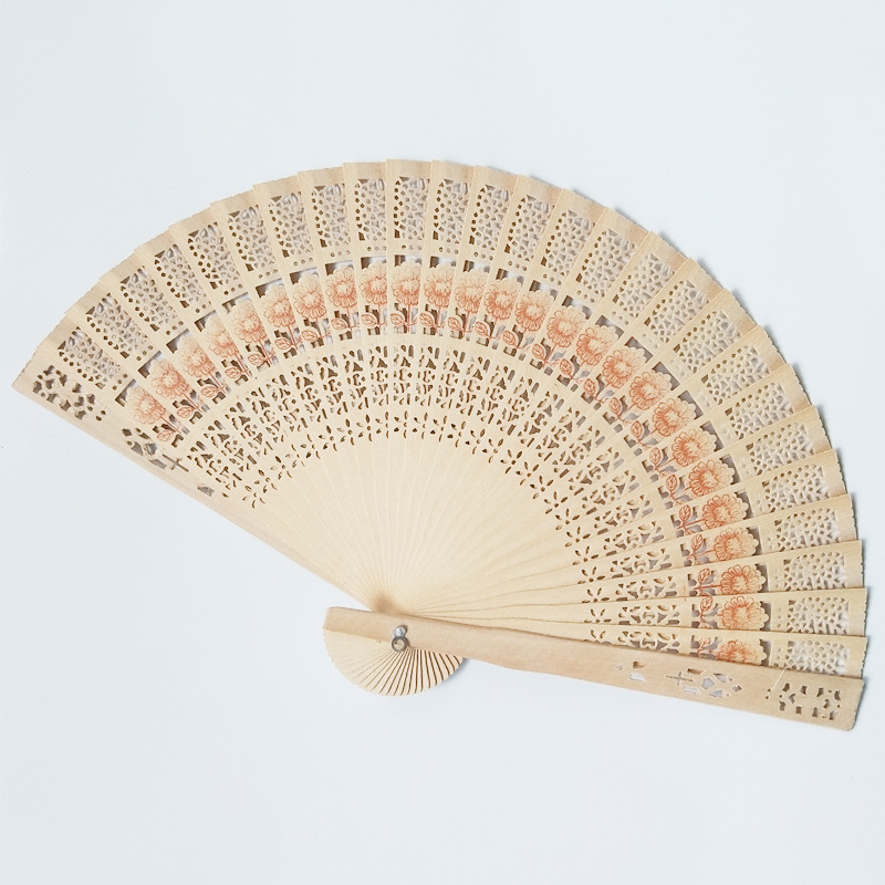 New Chinese carved folding fragrance wood hand fan wedding fan