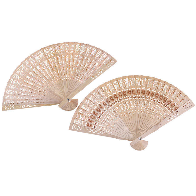 New Chinese carved folding fragrance wood hand fan wedding fan