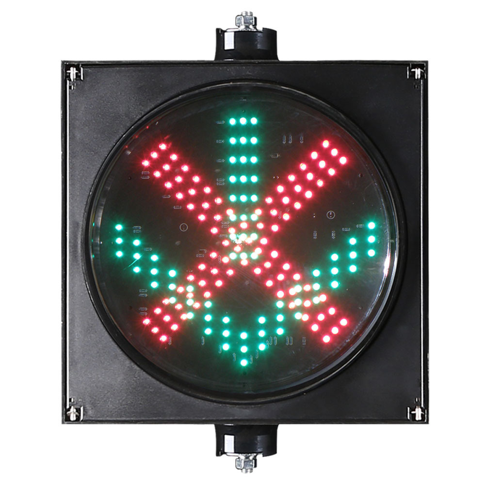 Arrow Lane Indicator Light Red Green IP65 Road Safety Led Warning Lights 3 Years 300mm Cross Arrow Light Sign PC Plastic Anti-uv