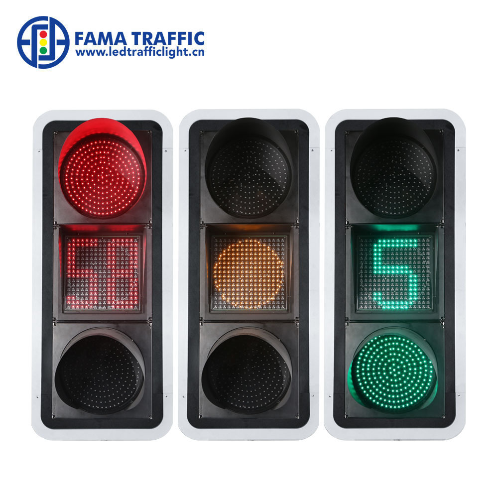 400mm red and yellow counter countdown full disk with dot matrix countdown full disk traffic light and counter